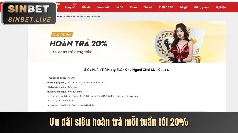 Giao diện nền tảng Kubet777 tổng hợp các trò chơi Sinbet